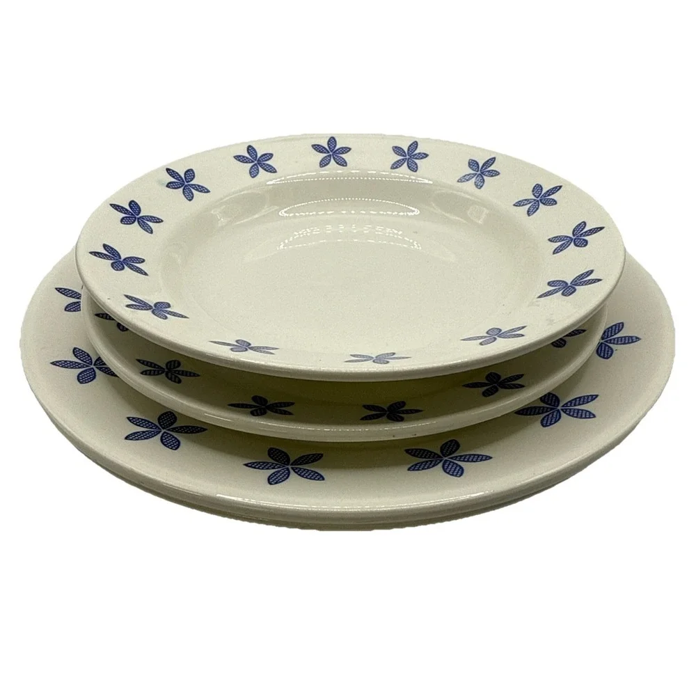 Vintage IKEA Blue Flowers Plates 17277 7 7/ 9.5(